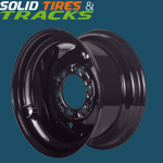 27x10.50-15 Skid Steer Wheel/Rim 8x15 - Glossy Black